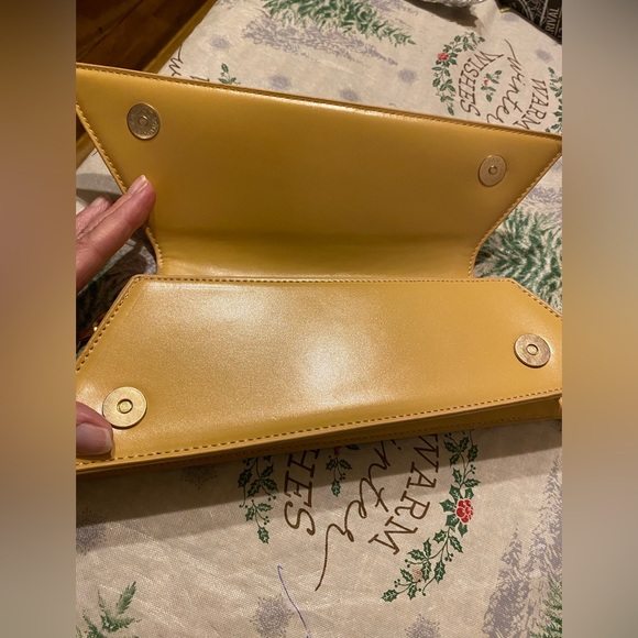 charfan & kequie | Bags | Light Mustard Tan Asymmetrical W Gold Short ...